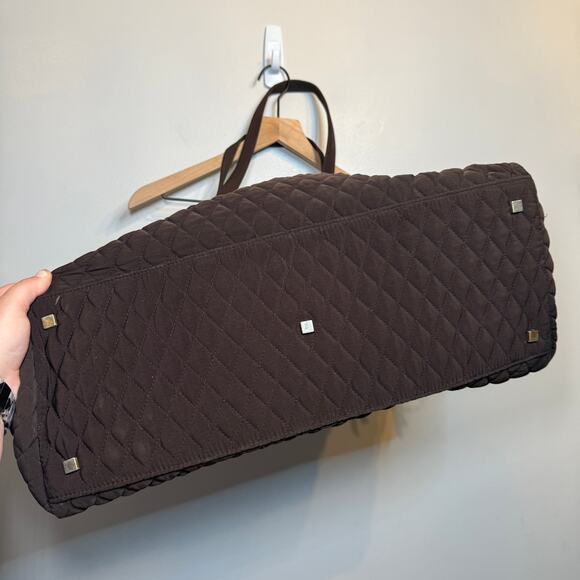 Vera Bradley Women's Quilted Weekender Large Duffle Bag Brown - Picture 4 of 11